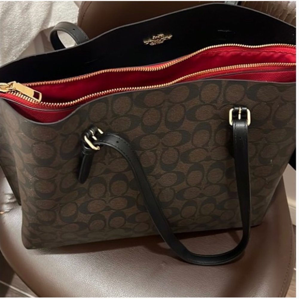 Large coach tote bag brown
